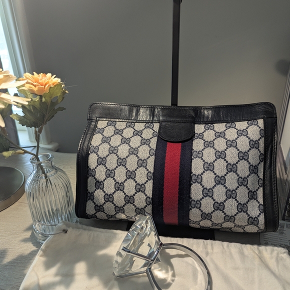Gucci Canvas Parfums Sherry Line Clutch - Picture 1 of 12